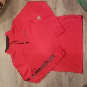 Under Armour youth large 1/4 zip long sleeve heat gear shirt